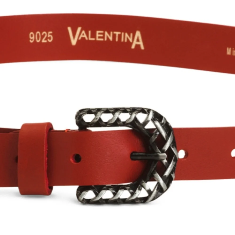 Valentina Women's Red Italian Leather Belt